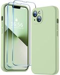 BossKiss Compatible with iPhone 13 Case, Premium Silicone Upgraded [Camera Protection] [2 Screen Protectors] [Soft Anti-Scratch Microfiber Lining] Phone Case for iPhone 13 6.1 inch - Matcha