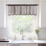 MIULEE Window Valance Half Window Sheer Curtains Rod Pocket Semitranslucent Voile Drapes Extra Wide for Small Window Kitchen Cafe One Panel 60 x 18 Inch Coffee