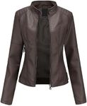 YYNUDA Leather Jacket Women PU Bike