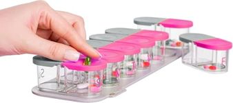 Sagely Smart XL Weekly Pill Organizer - 7 Day Pill Box 2 Times a Day with Free Reminder Alarm App (Large Enough to Fit Fish Oil, Cod Liver Oil, Vitamin D Supplements & Vitamins)(Pink/Gray)