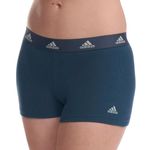 adidas Women's Sport Rib 2x2 Cotton Stretch Girl Short Panty Hipster, Opaque, Mineral, XL