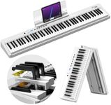 OYAYO 88 Key Weighted Folding Keyboard, FHP10 Full-Size Portable Digital Piano, Foldable Electric Piano with Gig Bag, Sustain Pedal, Ideal for Beginners & Pros, White