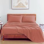 LANE LINEN 100% Organic Cotton Bedsheet Set for Super King Bed - Oeko-TEX Certified, Soft, Breathable & Comfortable, Machine Washable, Includes 1 Flat Sheet with 2 Pillow Covers - Rose Dawn