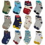 HYCLES Baby Girp Socks 12 Pairs for Boys Girls 0-7 Years Toddler Infant Kids Children Non Skid Anti-slip Socks 1-3 Years