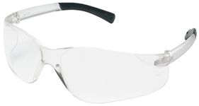 MCR Safety BK110 BearKat Polycarbonate Clear Lens Safety Glasses with Non-Slip Hybrid Black Temple Sleeve