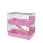 Little Friends Double Tier Rabbit Cage, 100 cm, Pink