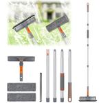 Window Cleaning Tools - Squeegee Window Cleaner - 2-in-1 Multifunctional Shower Squeegee Extendable - Windows Washing Tools for Outdoor Indoor Car