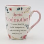 Godmother Mug Gifts for Godmother Presents Thoughtful Gifts for Godmother Cup Quality Bone China Mug Floral Sentimental Verse Birthday Christmas Mother’s Day