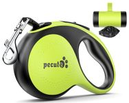 Pecute Retractable 26 ft Dog Leash with Poop Bag Holder, Walking Dog Leash with Strong Nylon Tape, One-Button Control, 360° Tangle-Free Sturdy Long Dog Leash for Medium Large Dogs Up to 110lbs