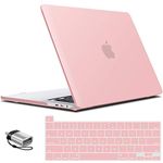 IBENZER Compatible with MacBook Pro 16 Inch Case A2141 Release 2020 2019, Hard Shell Case with Keyboard Cover & Type C Adapter for Old Version Mac Pro 16’’, Rose Quartz, T16RQ+1TC