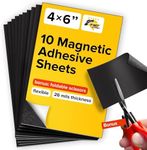 Magnetic Sheets with Adhesive Backing - 10 PCs Each 10 cm x 15 cm (4" x 6") - Flexible Magnetic Paper for Craft and DIY - Peel and Stick Magnet Sheets for Picture and Photo Magnets