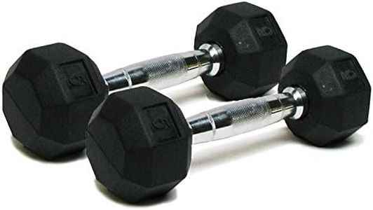 SPRI Deluxe Rubber Dumbbells (5-Pound) (Sold as Set of 2)