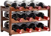 Bamboo Wine Rack, 3-Layer 12-Bottle