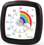 Secura 60-Minute Visual Timer, Silent Study Timer for Kids and Adults, Time Clocks, Time Management Countdown Timer for Teaching (Black & Cloud)