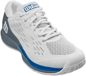 WILSON Men's Rush Pro Ace Pickler Sneaker, White/Grey/Classic Blue, 9.5 US