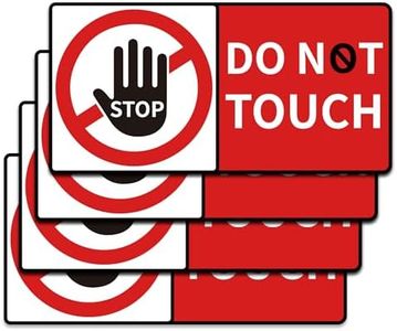 LUHIMO 4 PCS Do Not Touch Warning Stickers,Self Adhesive Peel and Stick Vinyl Decal Do Not Use Hand Sign for Wall, Cars, Laptops, Glass, Toolbox