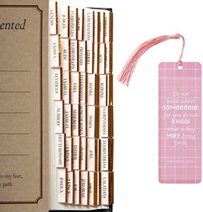 Bible Tabs for Women/Men/Kid,96 Laminated Index Tabs in Total for Study, Journaling Supplies,Christian Gift,7 Catholic 66 Old and New Testament Bible Book Accessories,23 Blank Tab