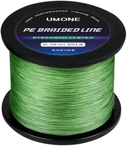 UMONE 10 Lb Braided Fishing Line, Ultra-Strong & Ultra-Thin Diameter,High Sensitivity,Abrasion Resistant,4 Strand, Moss Green, 328YDS, 10LB, 0.09MM