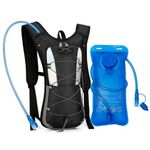 MSTOKIN Hydration Backpack with 2L Water Bladder, Lightweight Hiking Backpack for Men Women Kids, Insulated Hydration Pack for Cycling Biking Running Climbing (Black)