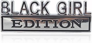 GeeGeeTop Universal Black Girl Edition Emblem Sticker Replacement Car Truck SUV Compatible with Ford F150 Jeep Dodger Chevrolet Badge Tailgate Badge Front Grille Hood Trunk (Silver+Black)