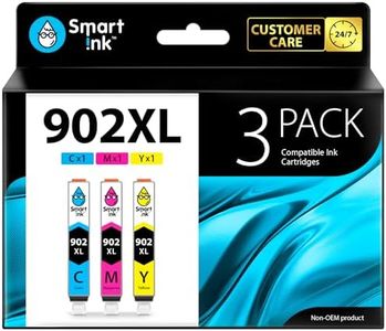 Smart Ink Compatible Ink Cartridge Replacement for HP 902 XL 902XL (C/M/Y, 3 Pack) Advanced Chip Technology to use with OfficeJet 6951 6954 6956 6958 6962 6950 OfficeJet Pro 6968 6974 6975 6978 6960
