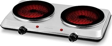 OVENTE Bgi202S 1500 Watts Trendy Portable Ceramic Infrared Double Radiant Cooktop Burner