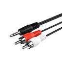 C&E 3.5mm Stereo Male to Dual RCA Male Right and Left Audio Cable, 1 Foot, CNE543536