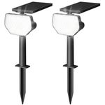 Lepro Solar Spotlights Outdoor 2-Pack, 43 LEDs Outdoor Solar Lights 6500K Daylight White, IP65 Waterproof, Dusk-to-Dawn, Auto On/Off Solar Garden Lights, for Outside Yard Porch Pathway Driveway