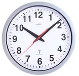 Youshiko Radio Controlled Wall Clock (Official UK & Ireland Version), Stylish Silver & White Bold Classic Design (25cm / 10-Inch Diameter), Home/Kitchen/Office/School Clock, Easy to Read