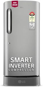 LG 210 L, 5 Star, Smart Inverter, Direct Cool Single Door Refrigerator (GLD2256ZAPZ, Shiny Steel, Fit Max Chiller Tray, Base stand with Drawer & Runs on Home Inverter)