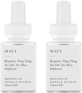 Pura & Brooklyn Candle Studio Home Scent Refill - Smart Home Air Diffuser - Up to 120-Hours of Luxury Fragrance per Refill - Spring & Summer Fragrance - 2 Pack, Maui