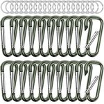 sprookber 2.28" Small Carabiner Clip Keychain, D Ring Caribeaner Clip, Key Clip Caribeener Multipurpose, Set of 20 Pack