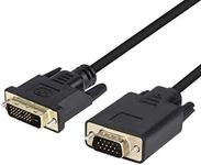 DVI to VGA Cable, DVI-D 24+1 to VGA 3.3 Feet Cable Male to Male Gold-Plated Cord for Computer, PC Host, Laptop, Graphics Card to HDTV, LG HP Dell Monitor, Display Screen and Projector (3.3 Feet)