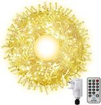 100M 600LED Long Christmas Fairy Lights Outdoor Lights Mains Powered, Outside Fairy Lights Garden Tree Lights Plug In Waterproof with Remote, Timer, 8 Modes for Indoor Halloween Decor(Warm White)