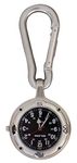 klox Silver Clip On Carabiner Black Face FOB Watch, Pocket Watch for Doctors Nurses Paramedics Chefs Sports