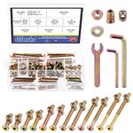 Glarks 253Pcs M6 Baby Bed Crib Screws Hardware Replacement Kit, M6x25/35/45/55/65/75/85MM Hex Socket Cap Screws with Nuts Washers and Tools for Chair Table Cabinets Furniture