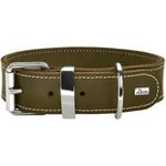 HUNTER Collar Aalborg Special, 45 67272 Soft genuine cow leather, olive, Large