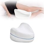 Leg & Knee Foam Support Pillow, Memory Foam Cushion Knee Support Pillows, Pregnancy Pillow Removable and Washable Cover, Soothing Pain Relief for Sciatica, Back, Hips, Knees, Joints (White Core,1PCS)