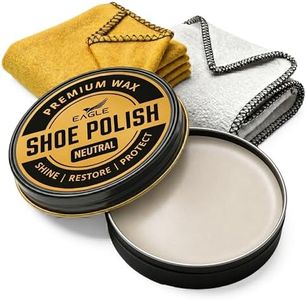 Neutral Shoe Polish Wax – Premium High-Gloss Shine & Leather Conditioner – Restores Color, Covers Scuffs, Nourishes & Protects – For all Colors of Leather Shoes, Boots, Belts, Bags – 3-Piece Kit