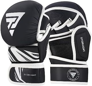 Valchiria MMA Gloves for Sparring Grappling, Hybrid Open Palm Martial Arts Mitts, Maya Hide Leather Wrist Support, Fighting Combat Sports MMA Boxing Glove for Men Women Punching Bag Muay Thai Training