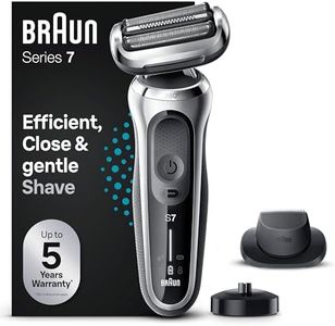 Braun Series 7 Rasoir Électrique pour Homme avec Tondeuse De Précision, Base De Recharge, Technologie Wet & Dry, Rechargeable, Rasoir À Grille Sans Fil, 71-S4200cs, Argent