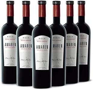 Amaren Selección de Viñedos - Vino Tinto D.O. Rioja - Variedad Uva Tempranillo y Garnacha - Notas de Fruta Roja - Reposo en Barricas Roble Francés y Americano - Incluye Estuche - 6 Botellas de 75 cl