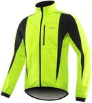 ARSUXEO Winter Warm UP Thermal Softshell Cycling Jacket Windproof Waterproof Bicycle MTB Mountain Bike Clothes 15-K Green Size X-Large