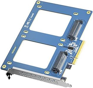 10GTEK PCIe 3.0 x8 to Dual U.2 NVMe SSD Adapter Card, SFF-8639 Interface with Full-Height Bracket for Server/NAS/Desktop Storage