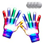 RONGGE Flashing Glow LED Gloves Cool Fun Finger Toys Light up Costume for Kids Age 3-12 Boys Girls Birthday Halloween Christmas Carnival Party Favors Gifts