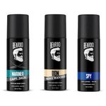 Beardo Spy, Don Most Wanted & Mariner Captain Jack Perfume Body Spray (120ml x 3) Long Lasting Deo For Men | Day Body Spray Deodorant | Fresh, Aqua Notes | Gift For Brother | Gift For Friends