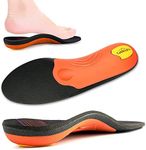 Full Length Metatarsal Arch Support Shock Absorption Orthotic Insole,Insert for Flat Feet,Plantar Fasciitis,Relieve Foot Soreness Unisex,Suitable Athletic,Work Shoes(Size:UK-6,Length:9.87",Black)