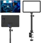 VIJIM K20 Professional Key Light with 600 lumens and 10W, 11" Desk Mount LED Video Light Panel Lighting Kit with Remote, 2500K-9000K Bi-Color Photography streaming light for YouTube/Live streaming