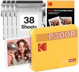 KODAK Mini 3 Retro 3x3'' Portable Photo Printer, Bluetooth Smartphone Printer for iPhone & Android, Instant Color Prints, 4PASS Dye Sublimation (Yellow, 38 Sheets)