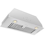 Hauslane Range Hood Insert 30 Inch, Hood Vent for Kitchen | Low Noise Performance, Professional-Grade Baffle Filters, LED Lamps, Stainless Steel Ductless Range Hood, Kitchen Vent Hood 11.25” Deep